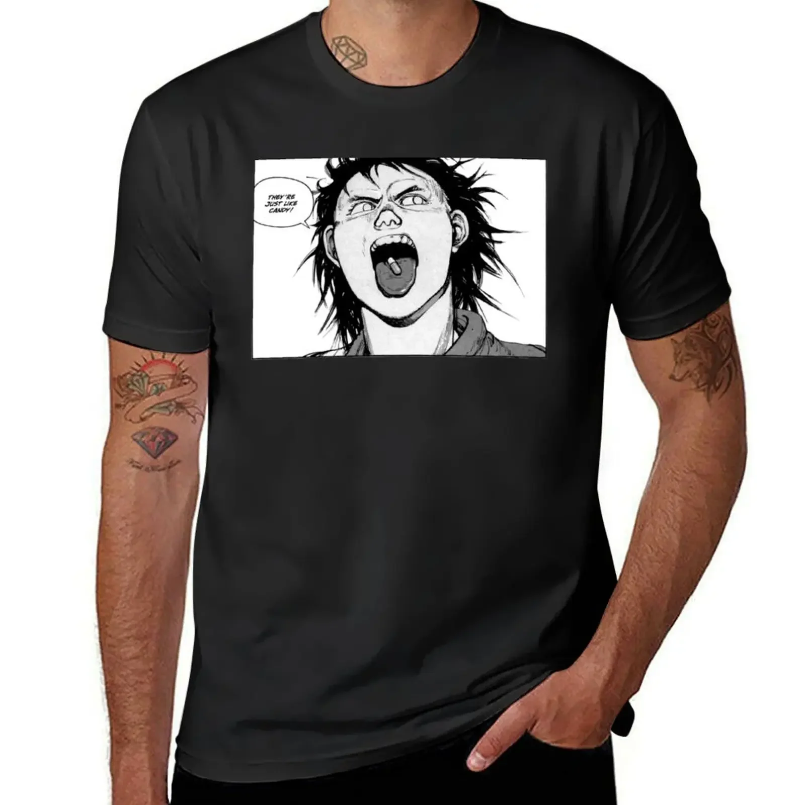 

akira tetsuo pill T-Shirt blacks hippie clothes Men's t shirts