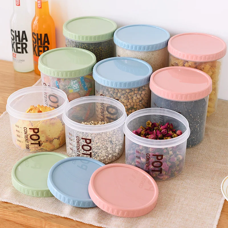 Kitchen Storage Sealed Jar Plastic Food And Miscellaneous Grain Jar Transparent Snack Storage Jar Storage Box Storage Jar