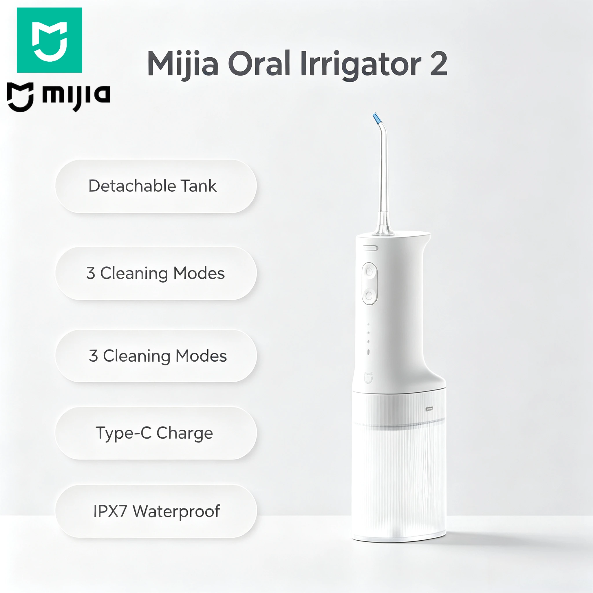 mijia-electric-oral-irrigator-2-portable-water-flosser-ipx7-waterproof-usb-rechargeable-3-modes-teeth-cleaning-device