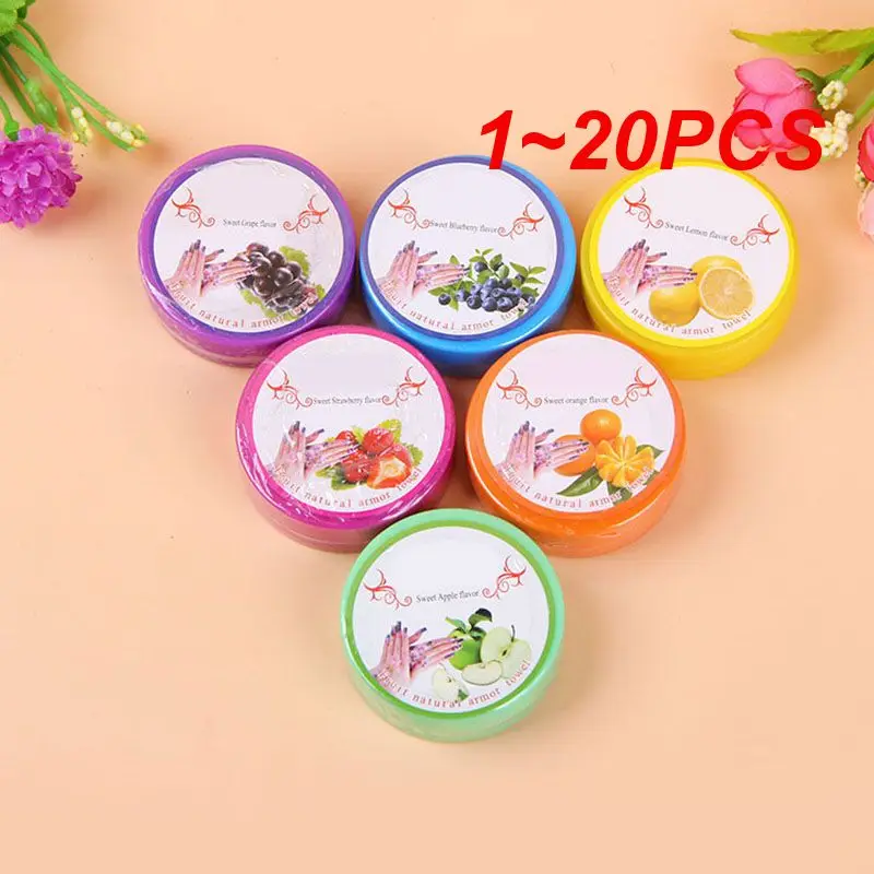 1 ~ 20 piezas 32 almohadillas quitaesmalte de uñas tarro fruta perfumado sabor envolturas papel paño toalla toallitas húmedas arte de uñas eliminación de desaparecer Nail Art