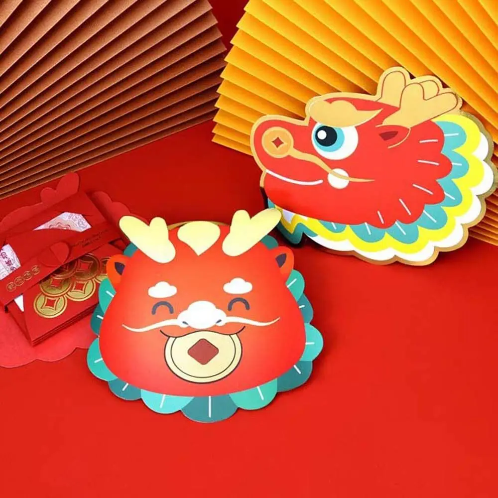DIY Card Packing Chinese Folding Red Envelope 2024 Chinese Dragon Year Chinese New Year Decorations Folding Lucky Money Pocket