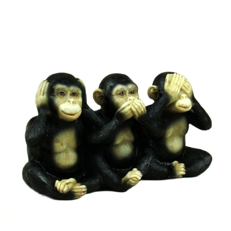 Lovely Chimpanzee Figurine Handmade Polyresin Ape Brothers Miniature Home Decor Art and Craft Wild Animal Ornament Gift