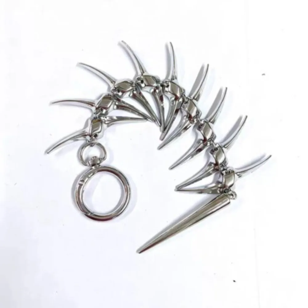 Hip-hop Punk Style High Street Dark Fishbone Jeans Waist Chain Unisex Pants Chain Jewelry Accessory Bag Hanging Gift for Friends
