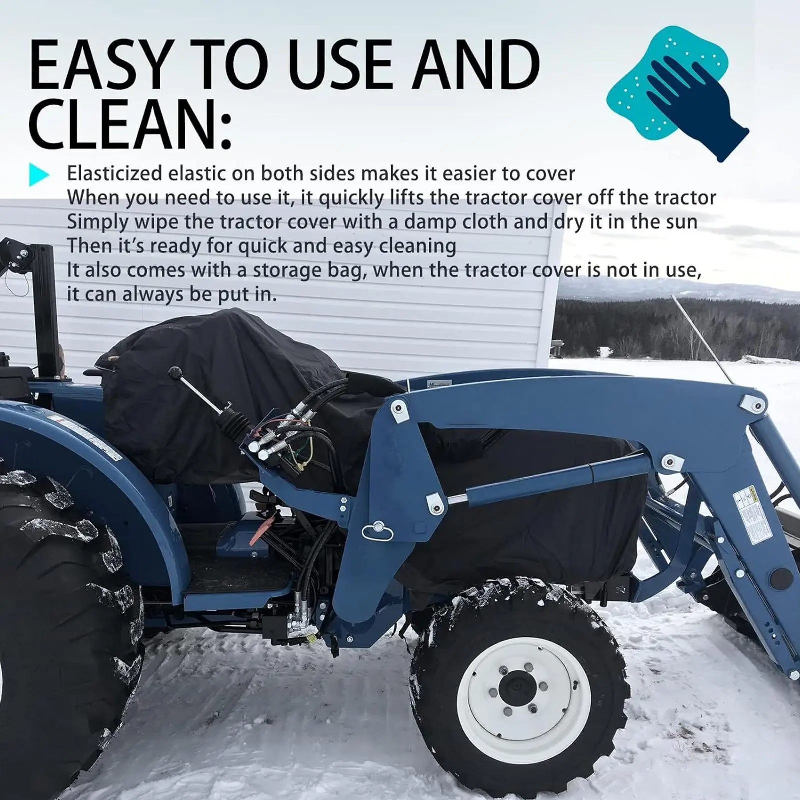 Tractor Cover Windproof Mower Protector High-Density Tractor Cover for Backyard Garden Farming Agriculture Garage Shed Outdoor