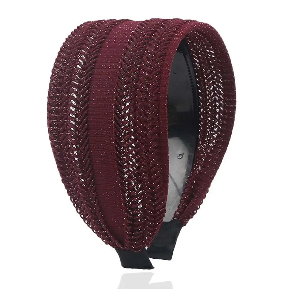 

Elegant Vintage Wide Side Headwear Wash Face Hollow Women Hair Hoop Lace Hairbands Headband Korean Head Wrap