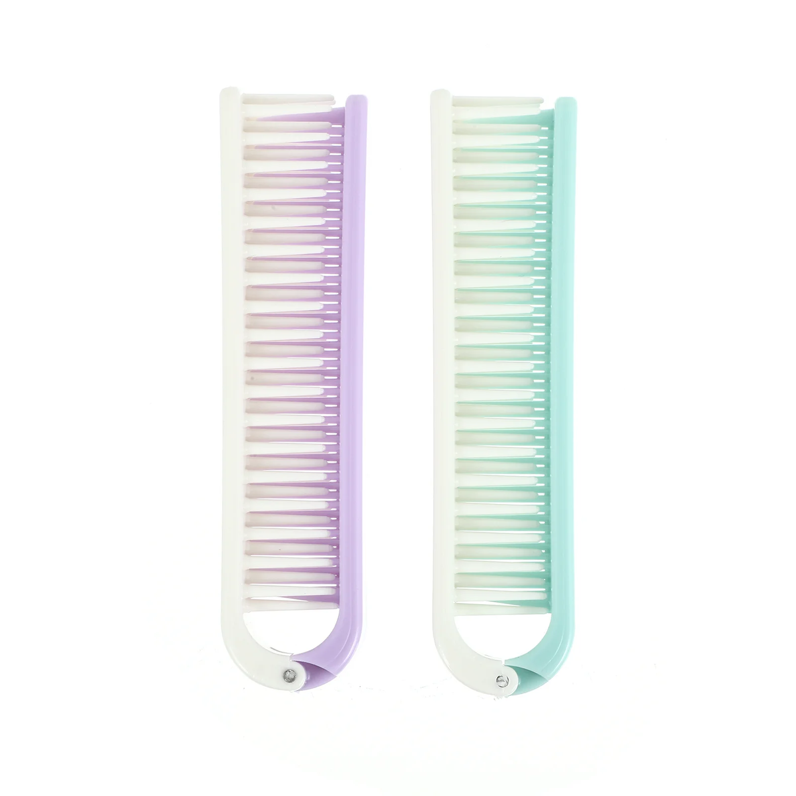 2 قطعة مشط شعر محمول قابل للطي مضاد للكهرباء الساكنة، أمشاط تصفيف الشعر ذات الأسنان المغلقة، هدية مثالية للسفر للشعر المستقيم والمجعد السميك #2