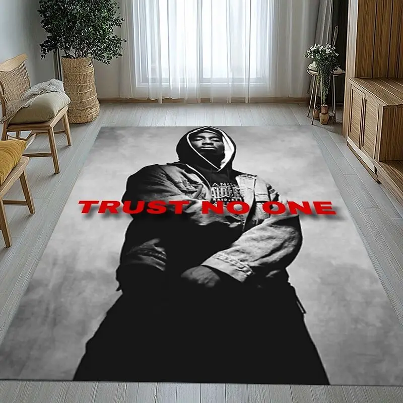 Tupac 2Pac Thug Life West Coast Rap Legend Soft Non-Slip Large Area Rug for Living Room,Bedroom Carpet Mat for Sofa,Home Decor