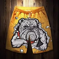 2025 Best-selling New 3D Printed Cartoon Bold Dog Basketball Shorts for Men and Children, Quick-Drying Leisure Beach Shorts.