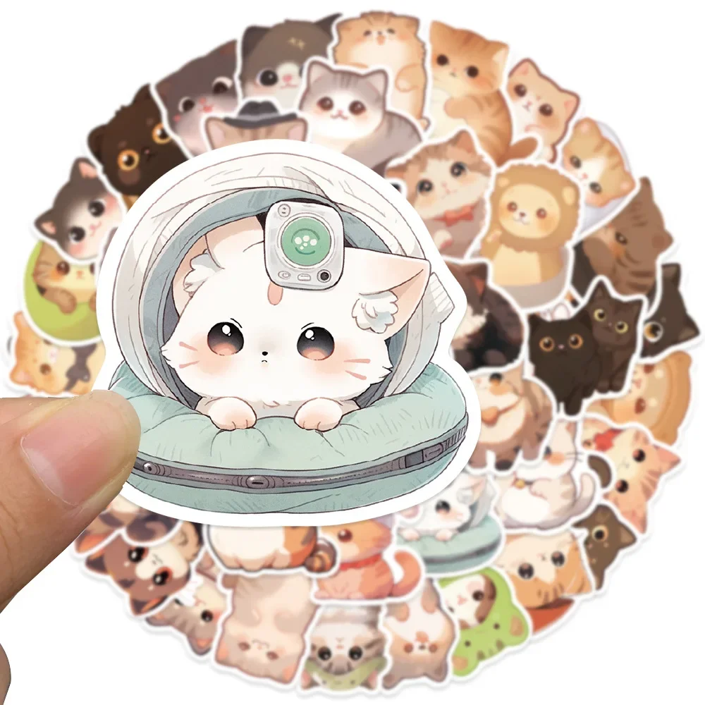 

10/30/50Pcs Cartoon Cat Waterproof Graffiti Sticker Aesthetic Decorative Luggage Phone Laptop Guitar Scrapbook Kids Toy Stickers