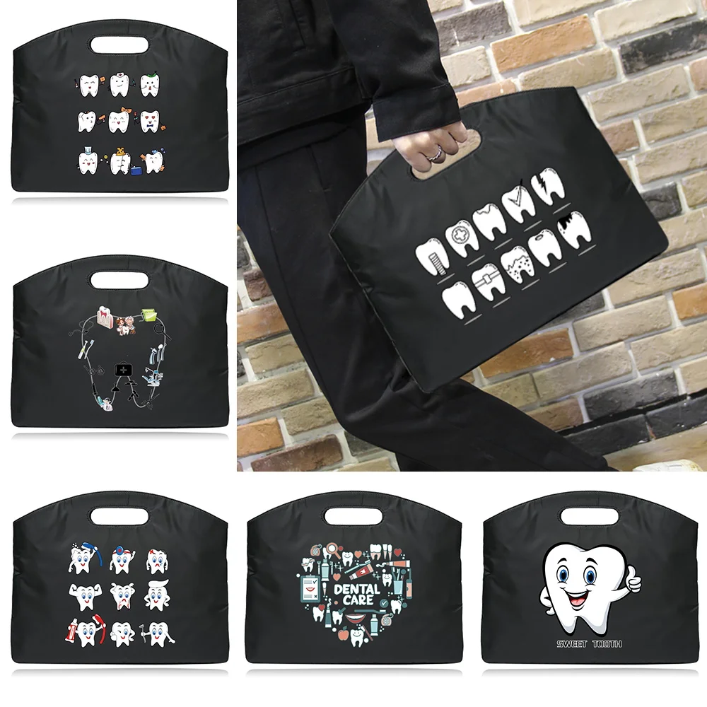 Fashion Women's Computer Document Handbag Business Briefcase Bag Teeth Pattern Clutch Bag Large Capacity Handbag Messenger Bag