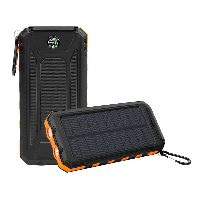 Xiaomi100000mAh Solar PowerBank o dużej pojemności Przenośny ze smyczą Kompas Bateria zewnętrzna Outdoor Camping Szybkie ładowanie