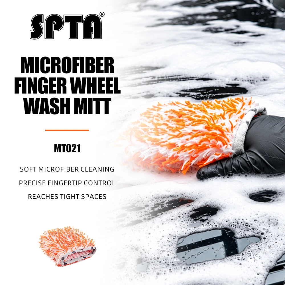 SPTA Microfiber Car Wash Mitt for Small Area, Ultra Absorbent Car Wash Gloves, Plush Fiber Cloth Material, Safe Washing
