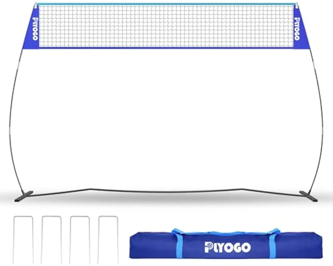 

14FT Freestanding Volleyball Net with Adjustable Height, Quick Setup for Indoor Outdoor Practice, Includes Carry Bag