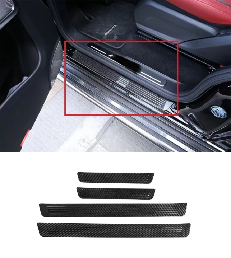 

Car Carbon Fiber Door Exterior Sills Scuff Plate Guard Threshold Strip Plate Fit For Mercedes Benz G Class W464 G63 G500 2019-20