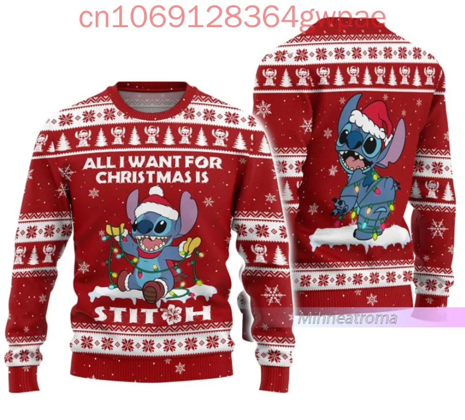 Stitch Christmas Ugly 3d Sweaters Halloween Gift Christmas Gift Disney 3d Print Christmas Ugly Sweaters Fashion Casual Sweater