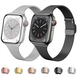 Correa de Metal para Apple watch Ultra, pulsera de repuesto transpirable de 49mm, 10mm, 46mm, 42mm, 9, 8, 7, 45mm, 41mm, 6, 5, 4, 44mm, 40mm