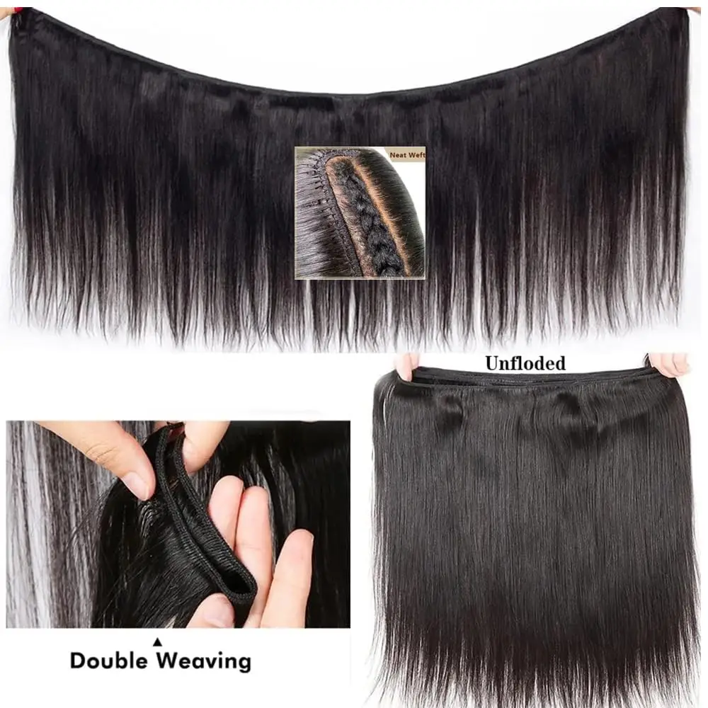 10-32 Inch Brazilian Bone Straight Hair Bundles Human Hair Weave Bundles Straight Virgin Hair Extension 1/3/4 PCS