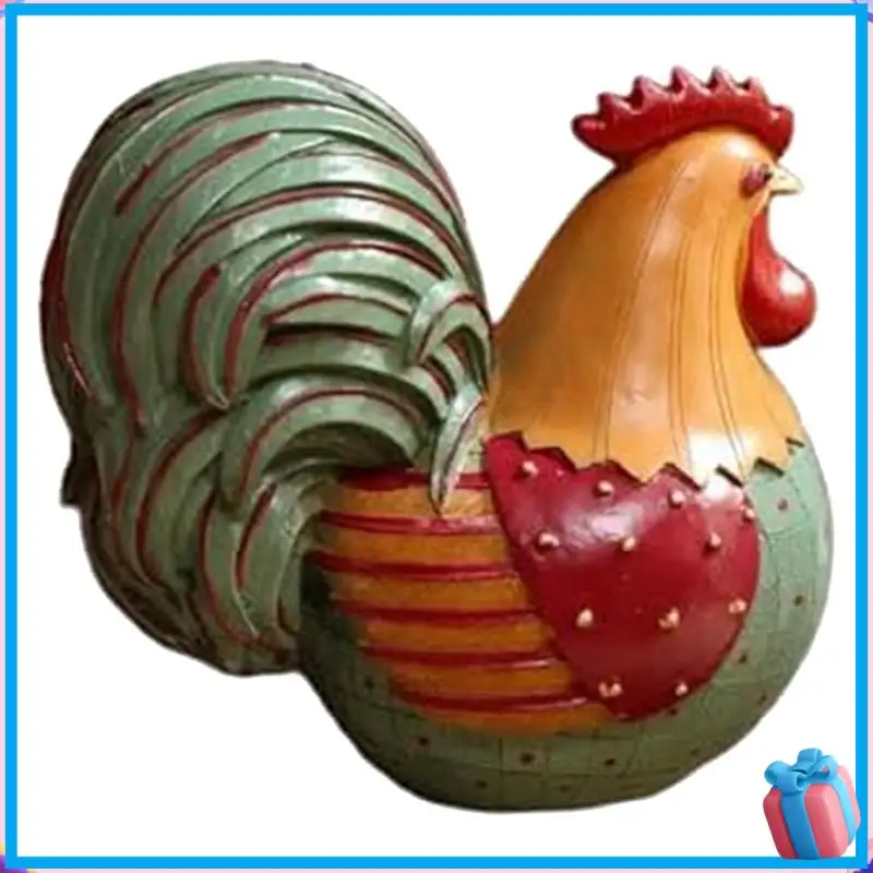 

Discount Chicken Statue, Resin Rooster Statue, Cute Animal Sculpture Decoration, Rural Oil Painting Style Statue Gift