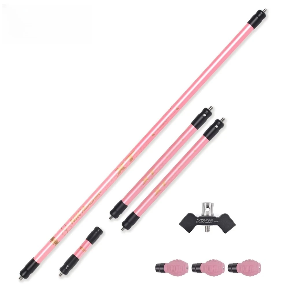 Nika Archery XT Carbon Stabilizer High Strength 3K Carbon Rod Dampener Recurve Compound Bow Balance Bar Set
