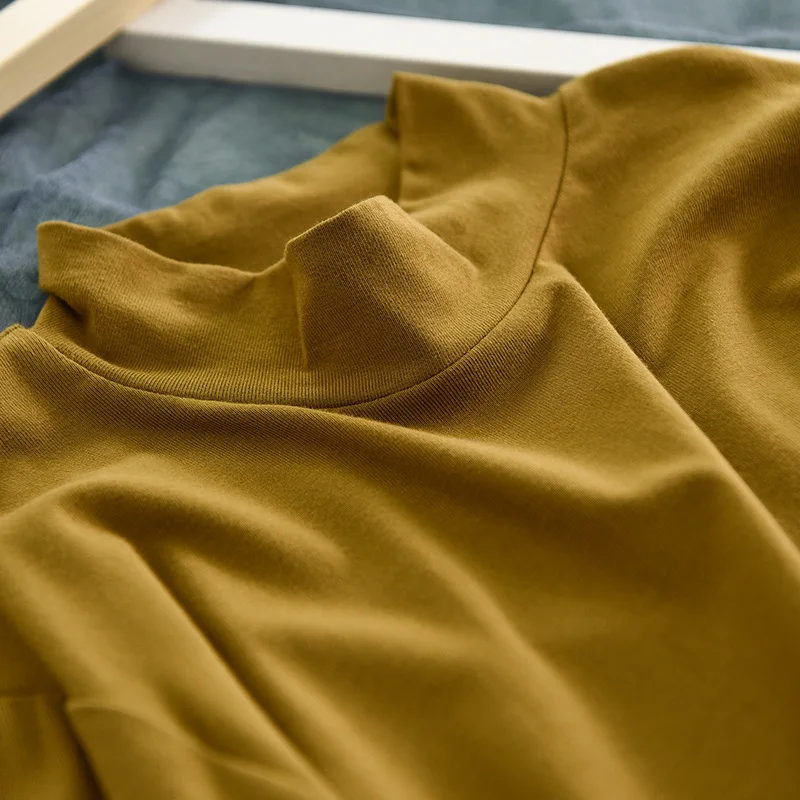 UMI MAO قميص نسائي ربيعي جديد بأكمام طويلة نصف الياقة المدورة قميص مرن للتخسيس ملابس خارجية نسائية تي شيرت علوي نسائي #2