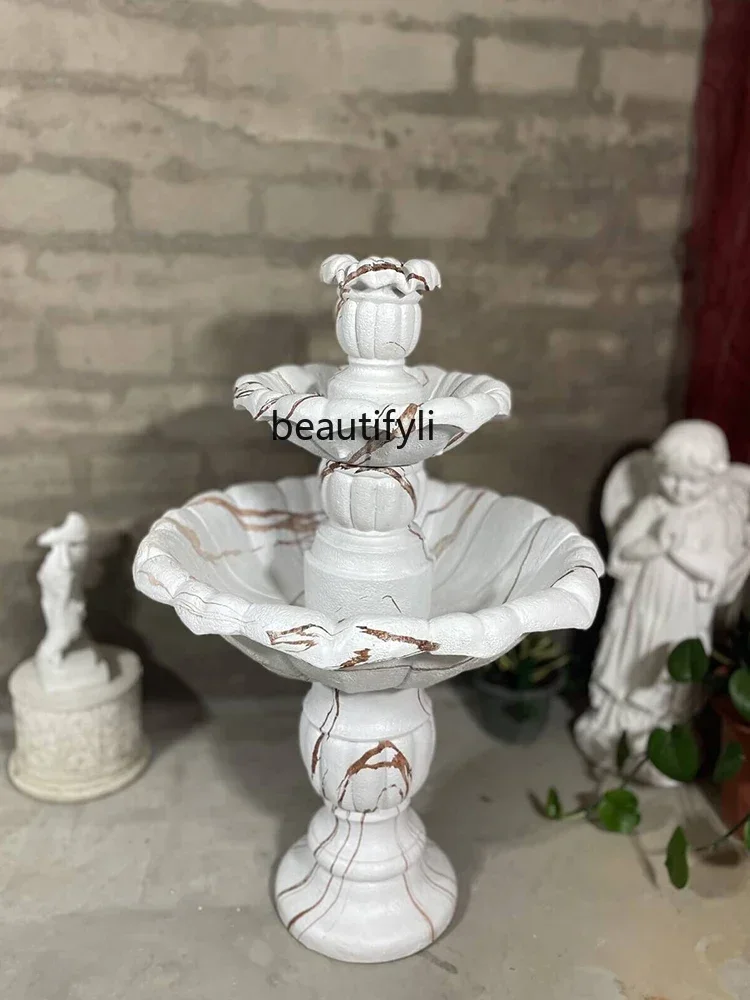 D178 H European outdoor running water water fountain ornament fish pond circulation courtyard garden hotel floor-to-ceiling land