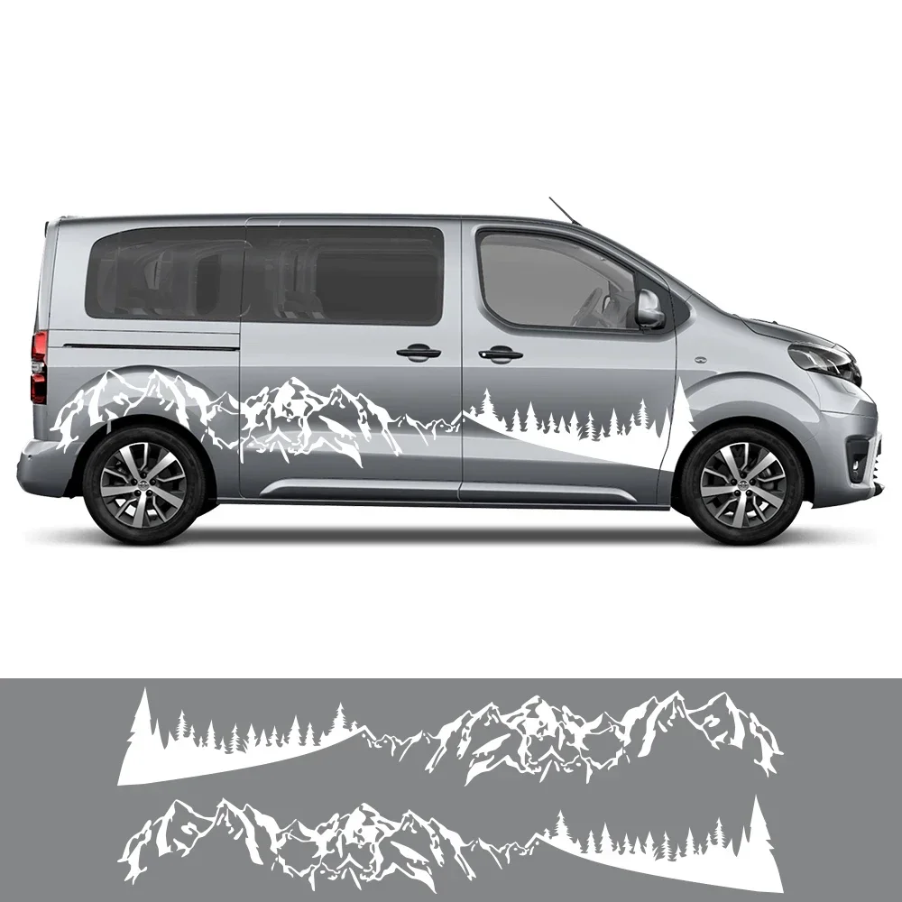 

Mountains Forest Styling Van Body Side Sticker Car Camper Graphics Decoration Decal Accessories For Toyota ProAce Verso City