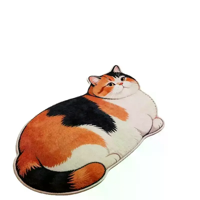 3D Cat Shaped Diatomite Shower Mat Super Absorbent Non-Slip Quick Dry Easy Clean Floor Rug for Bathroom Entry Door