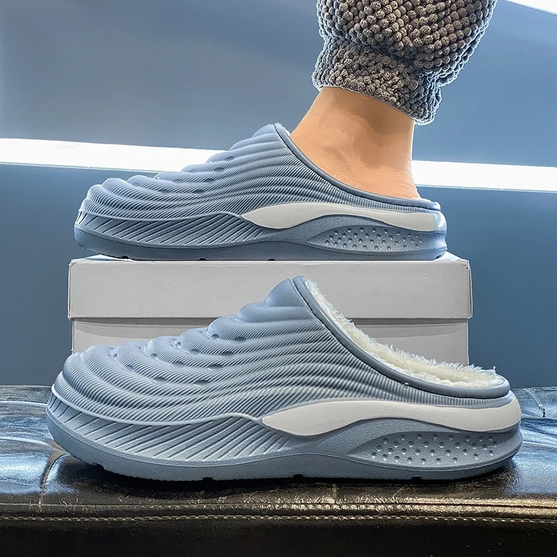 Skin Friendly Plush Cotton Slippers Warm Indoor House Shoes Non Slip Bottom for Bedroom Cold Season Relax Use