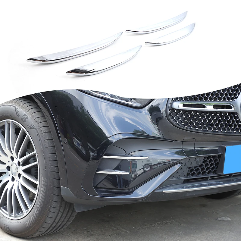Für Mercedes Benz GLC X 254 2023 2024 2025 2026 ABS Silber Auto Nebelscheinwerfer Lichter Streifen Trim Abdeckung Auto Zubehör