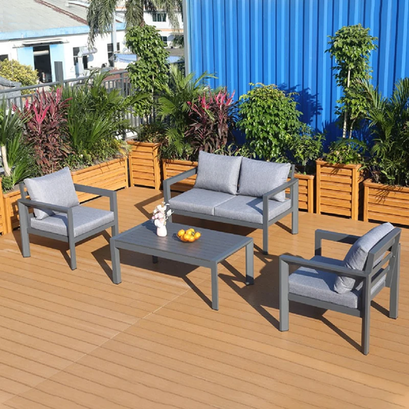 

*s forSimple Style Modern Outdoor Villa Terrace Garden Sofa Metal Fram Hotel Leisure Patio Sofa Set With Comfortable Cushion&