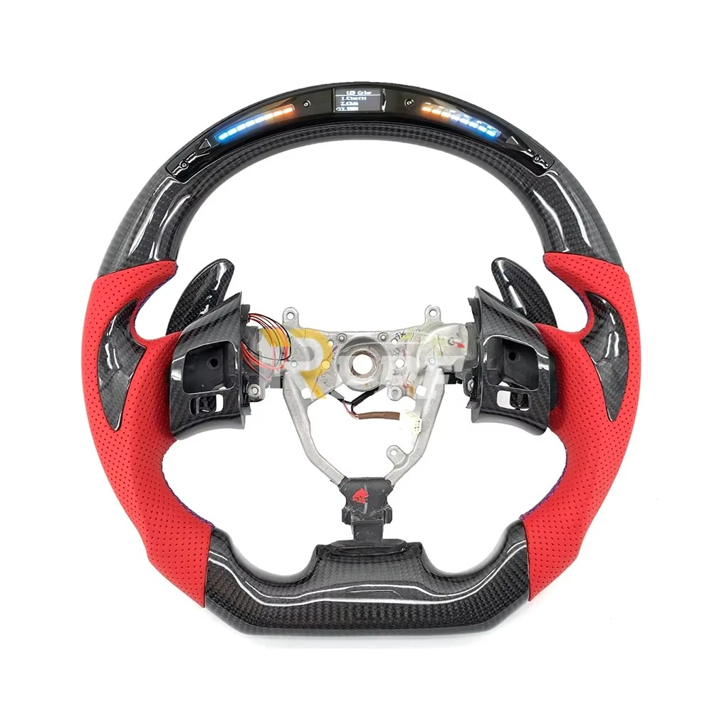 RPPF Customizable Wheel for  Steering Wheel Carbon Fiber IS250 RCF 2006-2012 with LED Display Paddles Shifter Thumb Grip
