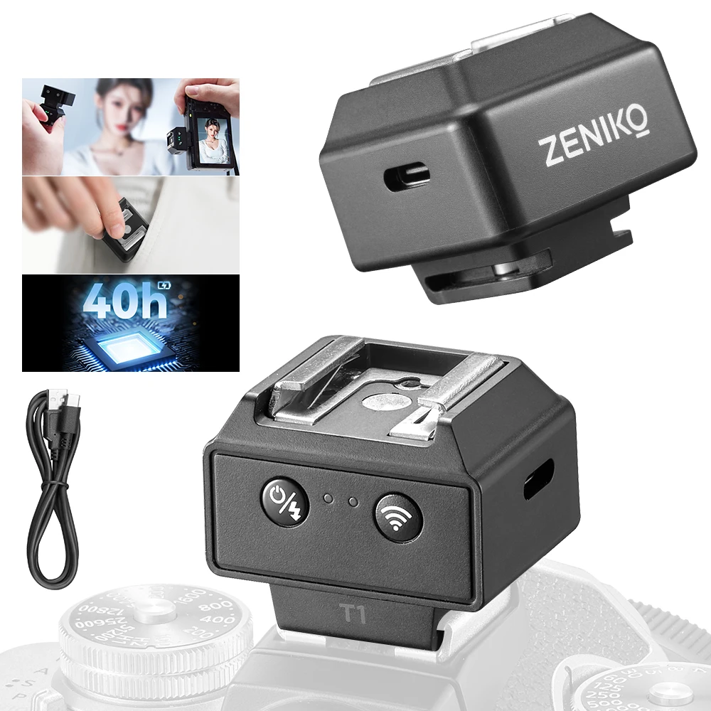 

ZENIKO T1 2.4G Wireless Mini Flash Trigger compatible with Sony ZV1 Nikon Z30 Leica Q3 Universal Hot Shoe Trigger