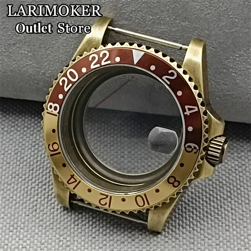 LARIMOKER 40mm Men's Dive Watch Case Vintage Bronze Coating Sapphire Glass Fit NH35 NH36 ETA 2824 PT5000 Miyota 9015 Movements