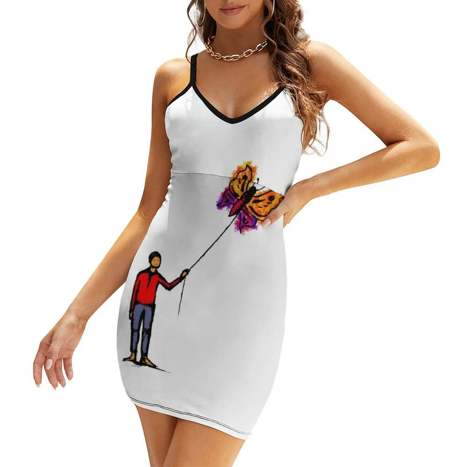 

Walk a butterfly Sling Dress Casual dresses luxury evening dress woman for wedding Woman clothes Summer dresses for women