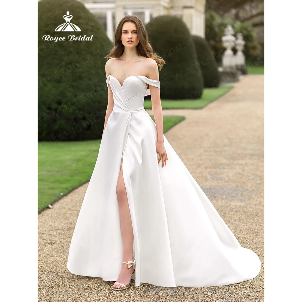 

Roycebridal A Line Sweetheart Wedding Dress Off-The-Shoulder Elegant Bridal Dresses For Women Chic Slit Vestidos De Mujer