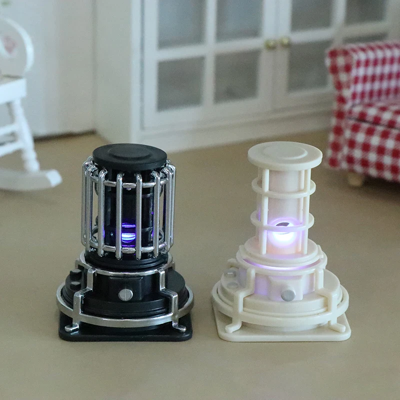 Dollhouse Mini Electric Heater Model Can Be Lit Up for Dollhouse Furniture Decoration Accessories, Warm Christmas New Year