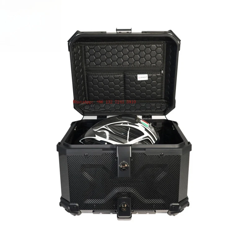 

Hongsheng Products 45L - 3x Aluminum Alloy Carbon Fiber Texture Water Transfer Printed Motorcycle Tail Box High Performance