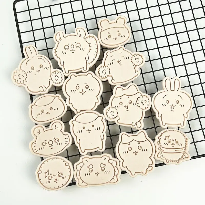 Chiikawa Cookie Cutter 3D Press Stamp Mold Usagi Hachiware Cartoon Biscuit Embosser Diy Baking Tool Clay Fondant Mould Gift