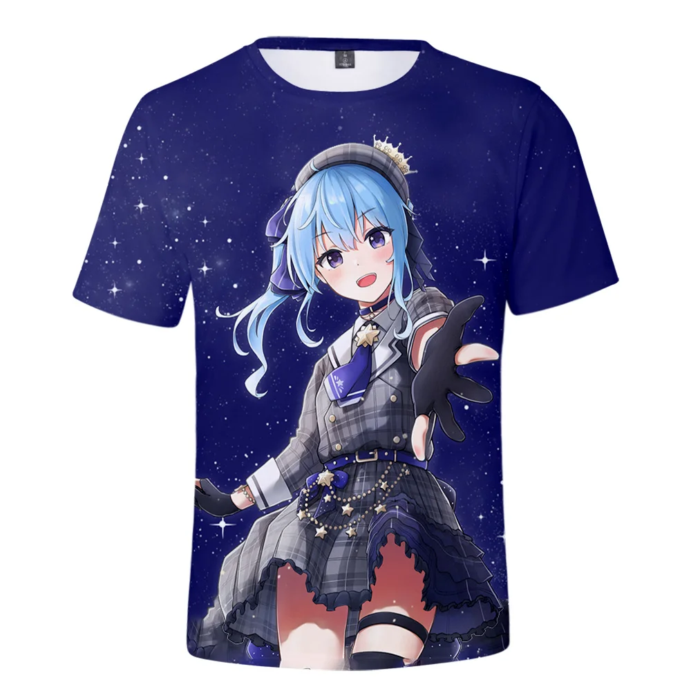 男性と女性のためのHangvtuber Hoosimati suiei 3DプリントTシャツ,プレッピースタイル,ストリートウェア,カワイイストリートウェア,春と夏