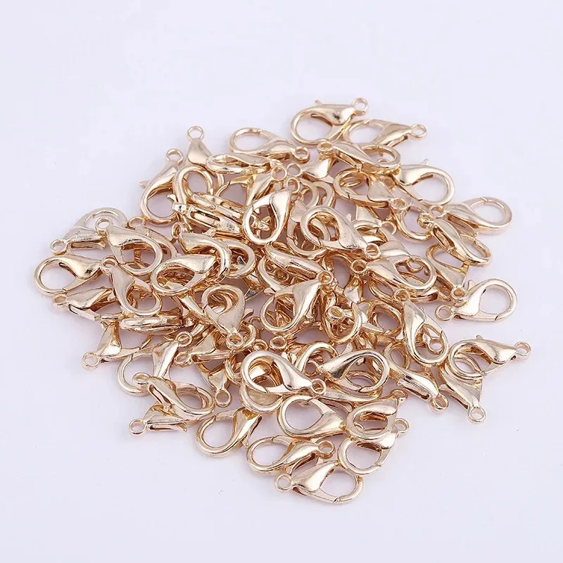 30pcs Lobster Clasp Hooks Plated 7 Size Zinc Alloy For Bracelets Necklaces Making DIY Chain Closure Accessories Finding