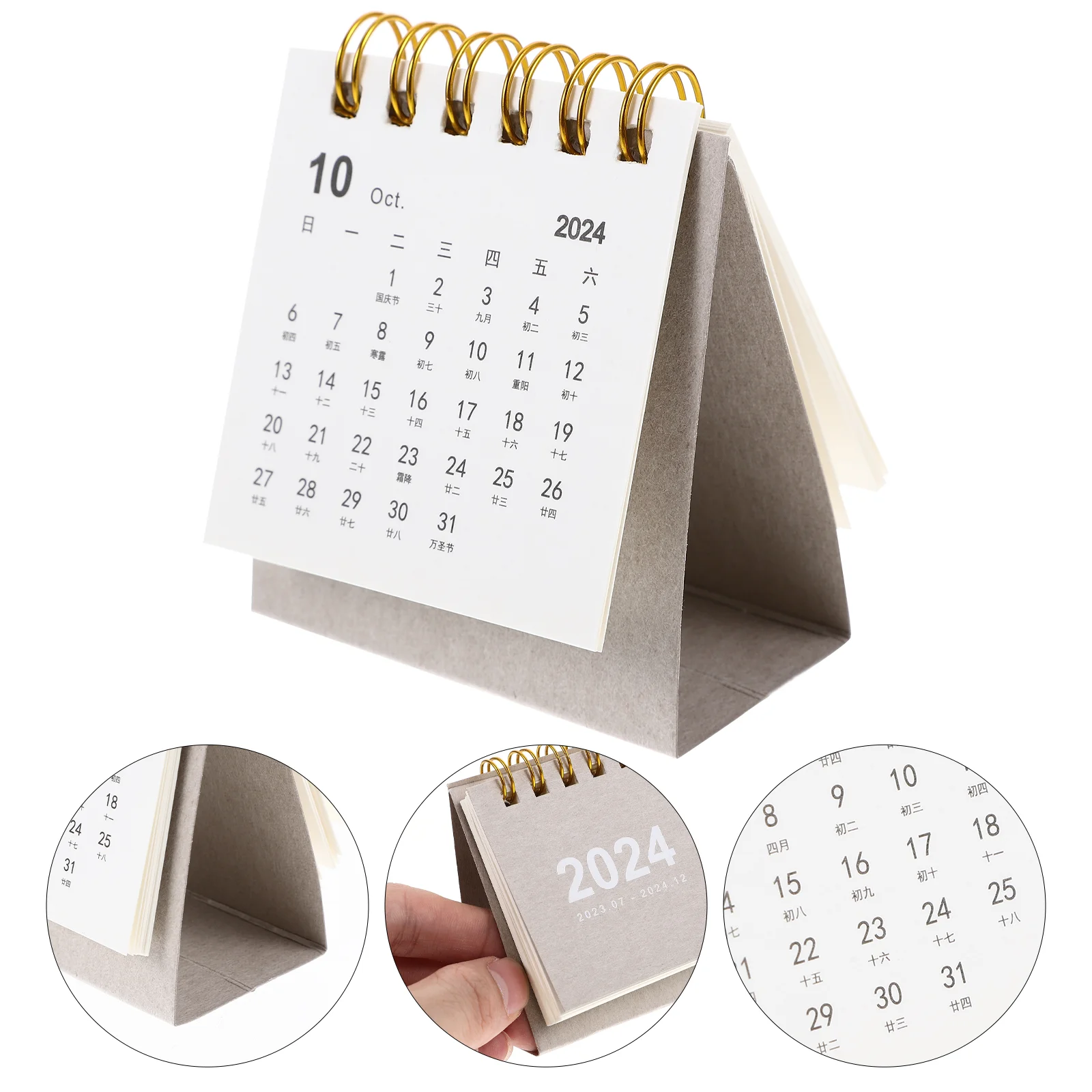 

2024 Desk Calendar Xmas Gift Portable Calendars Pocket Small Good Workmanship Office Paper