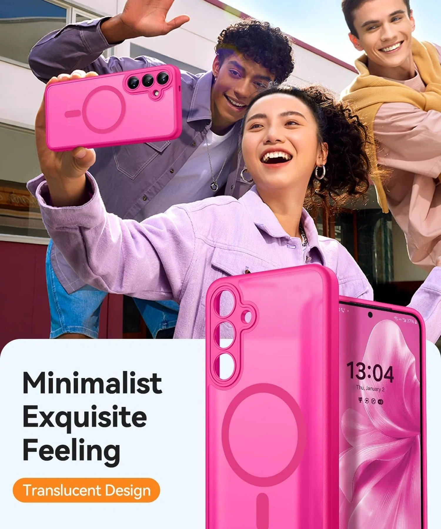 Luxury Matte Phone Case For Samsung Galaxy S25 S24 S23 Ultra Plus S25Ultra S24Ultra S23Ultra S24FE Magsafe Wireless Charge Cover - náhled 6