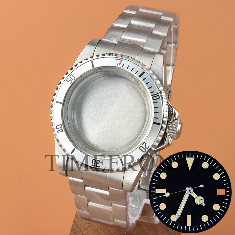 39.5 مللي متر NH35 ساعة مع 28.5 مللي متر الطلب الأيدي جولة الياقوت الزجاج مقاوم للماء صالح NH35 NH36 حركة ريترو Submarienr المحار