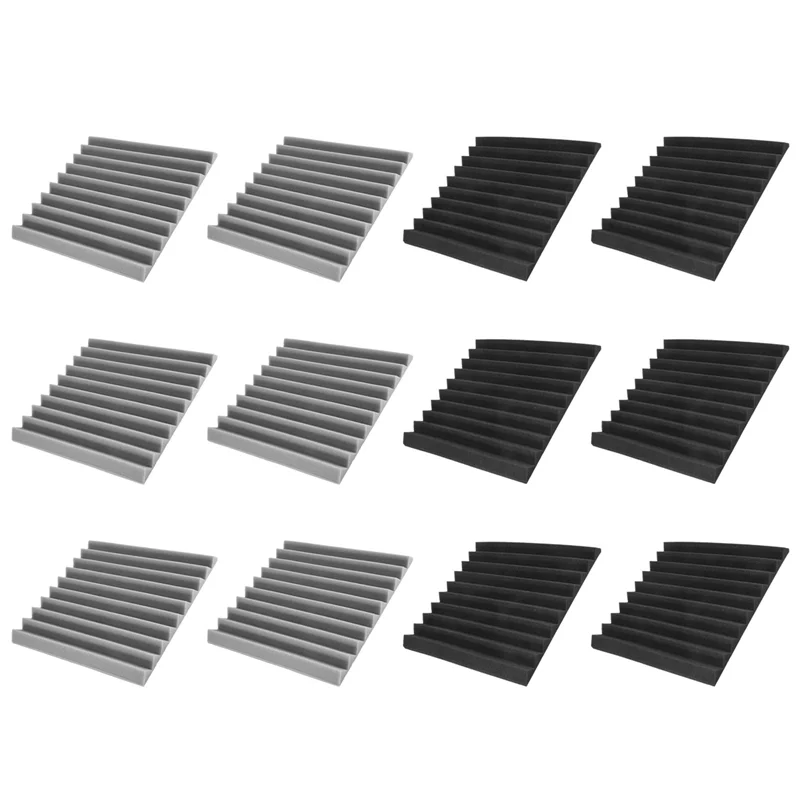 ABRU-36 パック自己粘着音響パネル、12X12x1 インチ防音フォームパネル、ホームスタジオ用防音壁パネル