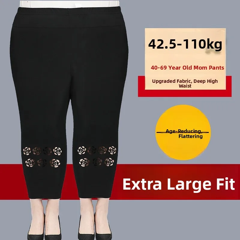 

Летние тонкие брюки на резинке больших размеров для женщин, свободные брюки-капри из полиэстера для дома