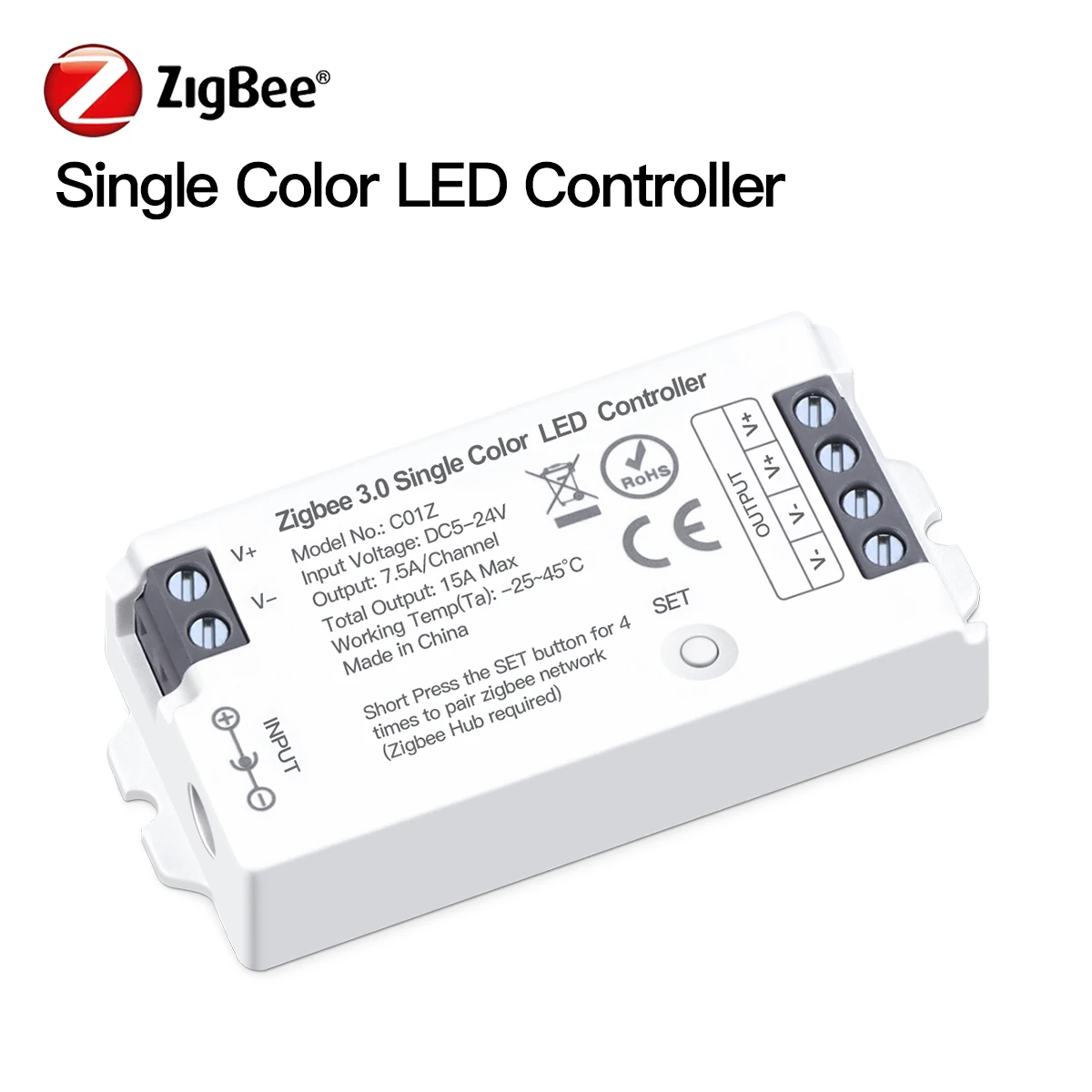 Zigbee 3.0 Smart Home RGB Led Controller, Wifi Schakelaar voor 5050/2835 Neon COB Led Tape Dimmer, dimbare RGBCCT LED Strip Controller