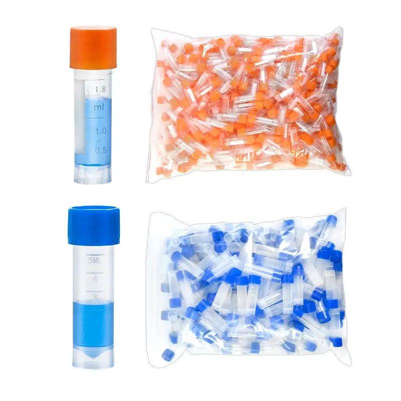 100 szt./50 szt. – zestaw laboratoryjny: 5 ml, plastikowe probówki z podziałką do przechowywania próbek w niskiej temperaturze, probówki kriogeniczne, probówki do testów, pojemniki na próbki. — zdjęcie produktu 7