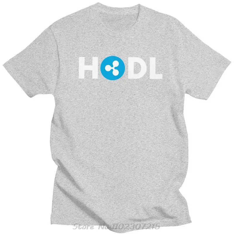 Ripple XRP HODL Crypto To The Moon T Shirt Men Pure Cotton Tshirt Graphic Tee Tops Short Sleeved Bitcoin T-shirt Clothing Gift