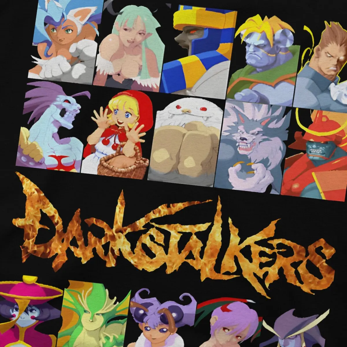 Darkstalkers Game Men\'s TShirt Character Puzzle Individuality T Shirt Graphic Streetwear New Trend