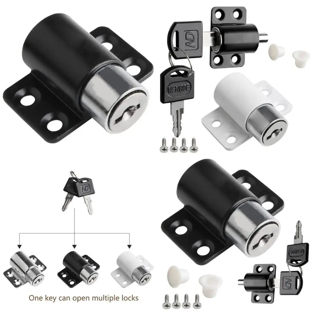 

652F Patio Door Catches Set Window Bolt Sliding Security Locks with Keys for Home